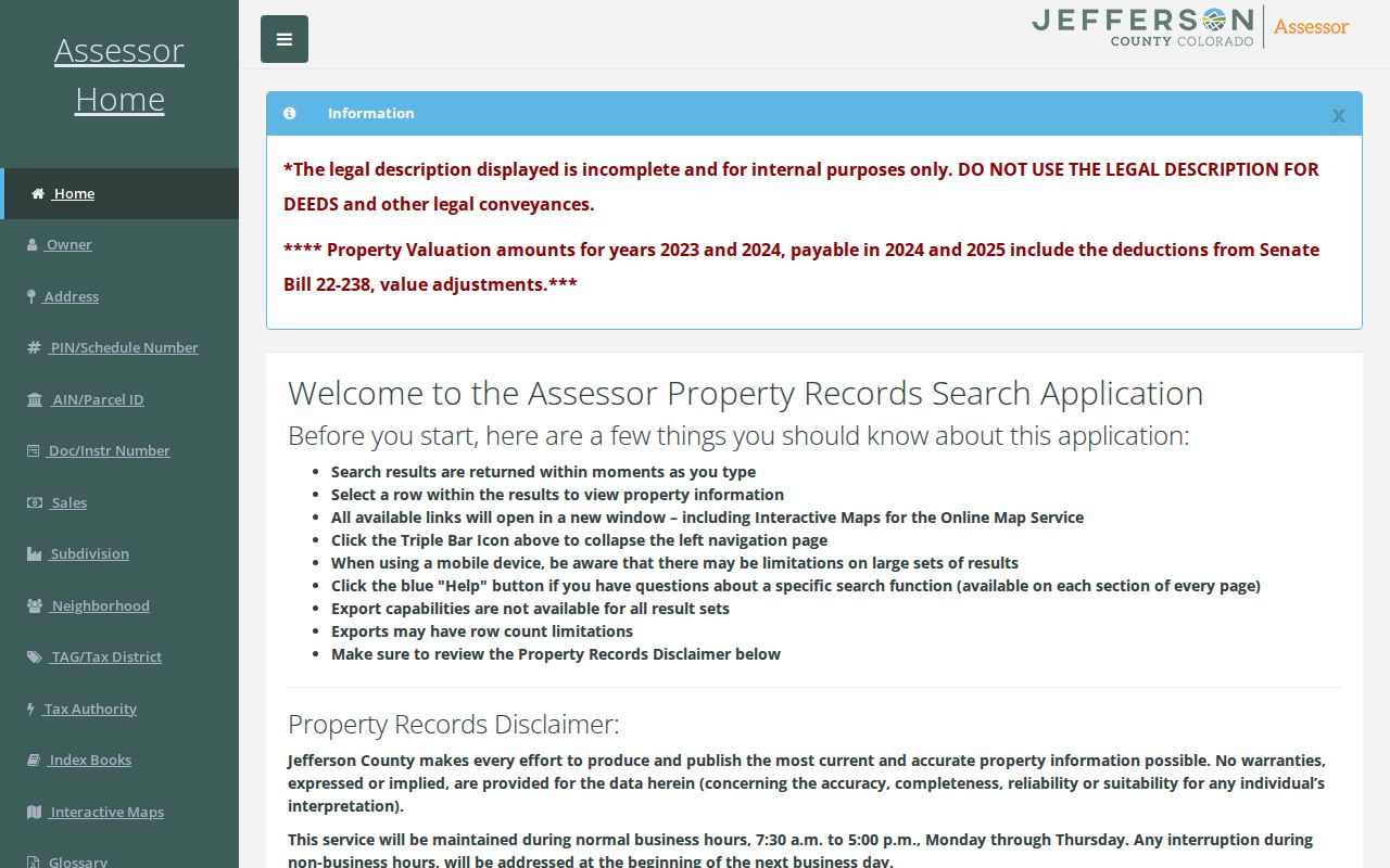 Wheat Ridge residents directory Jefferson County Assessor property search dashboard