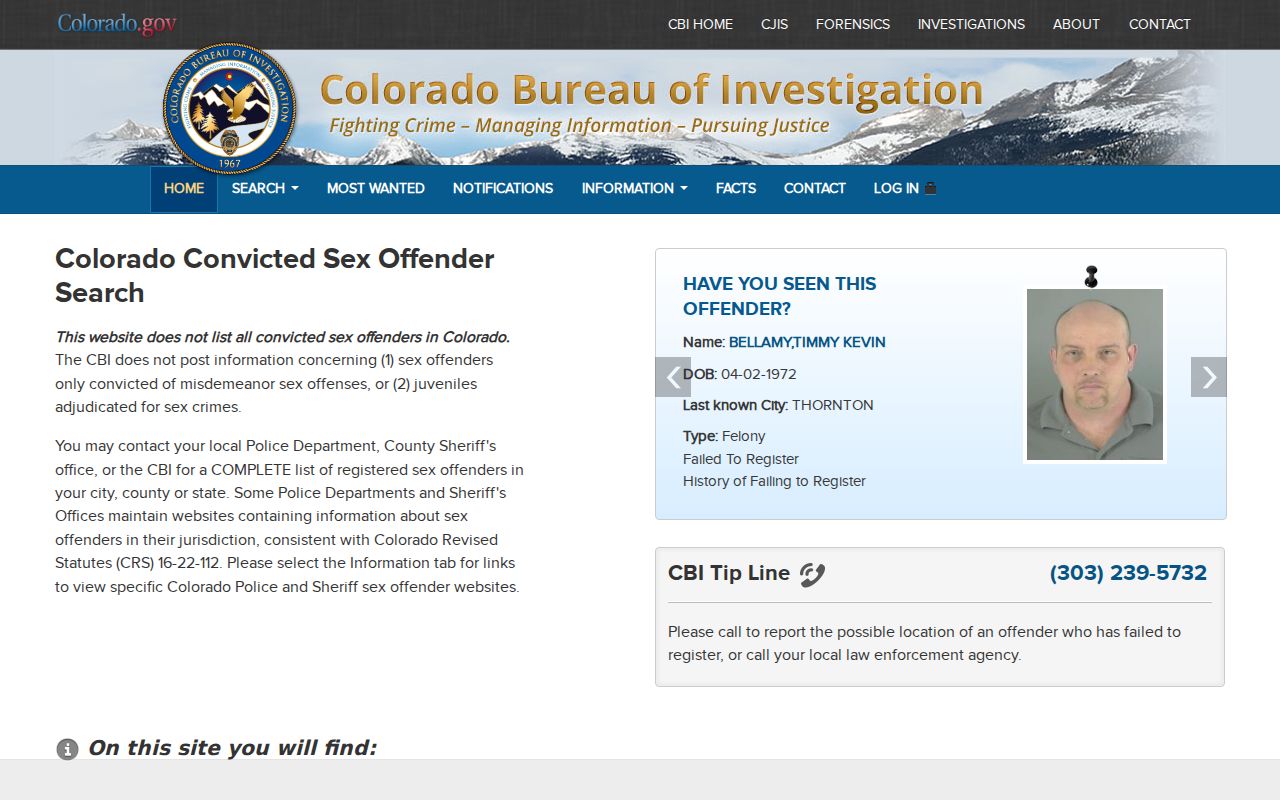 Wheat Ridge resident lookup Colorado registry search