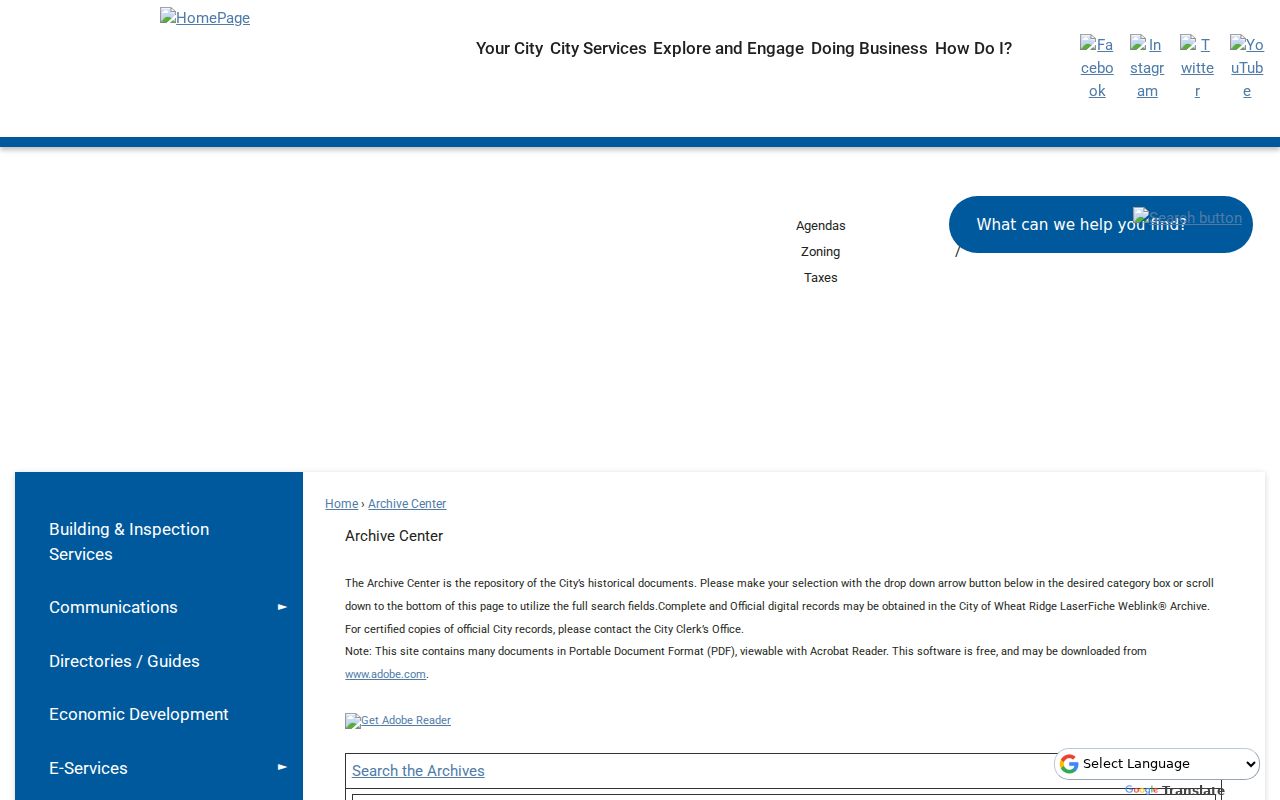 Wheat Ridge street directory city archive address record search